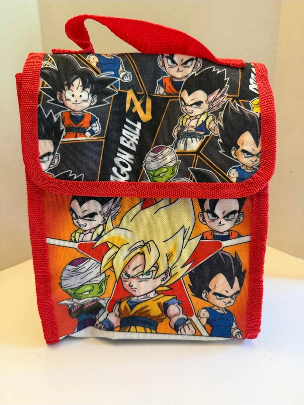 Bioworld Dragon Ball Z Kids Lunch Bag in Red, Black, Yellow